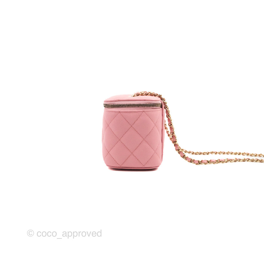 Chanel Vanity with Chain Pink Caviar Gold Hardware