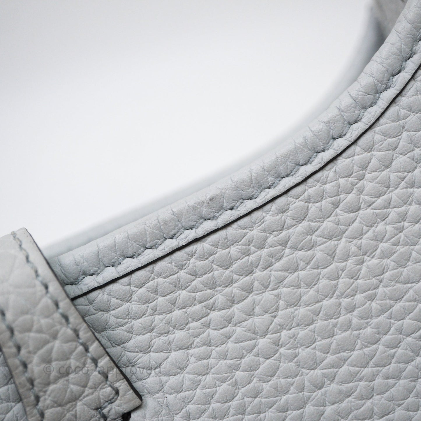 Hermès Mini Evelyne 16  Bleu Pale 08 Clemence Gold Hardware