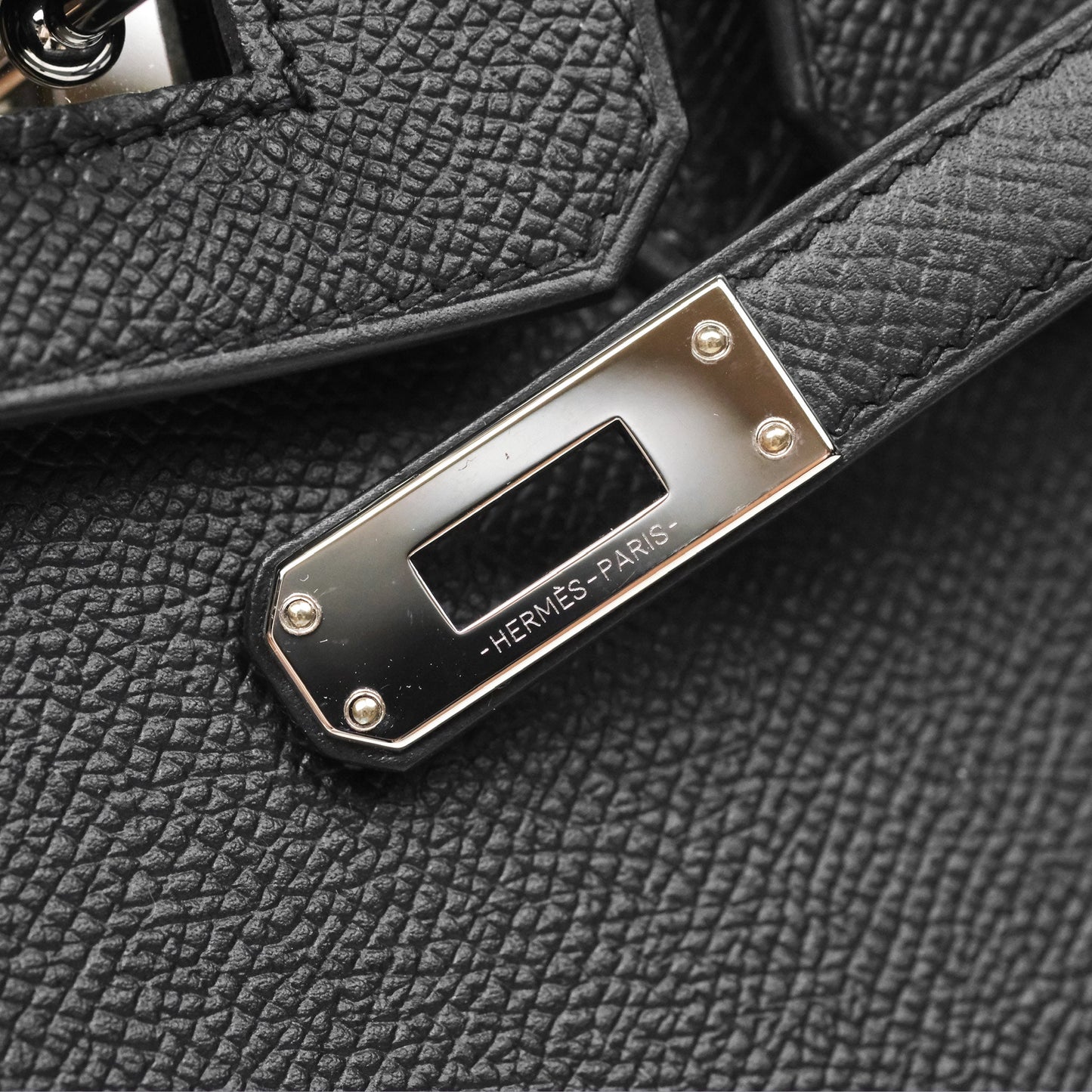 Hermes Birkin 25 Sellier Black Noir 89 Epsom Palladium Hardware