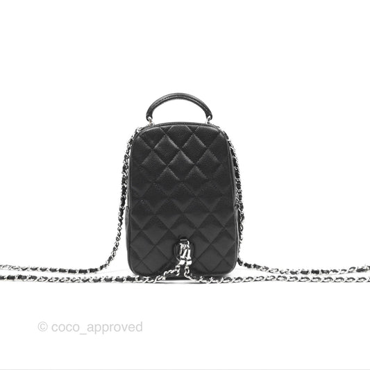 Chanel Classic Mini Backpack Black Caviar Silver Hardware