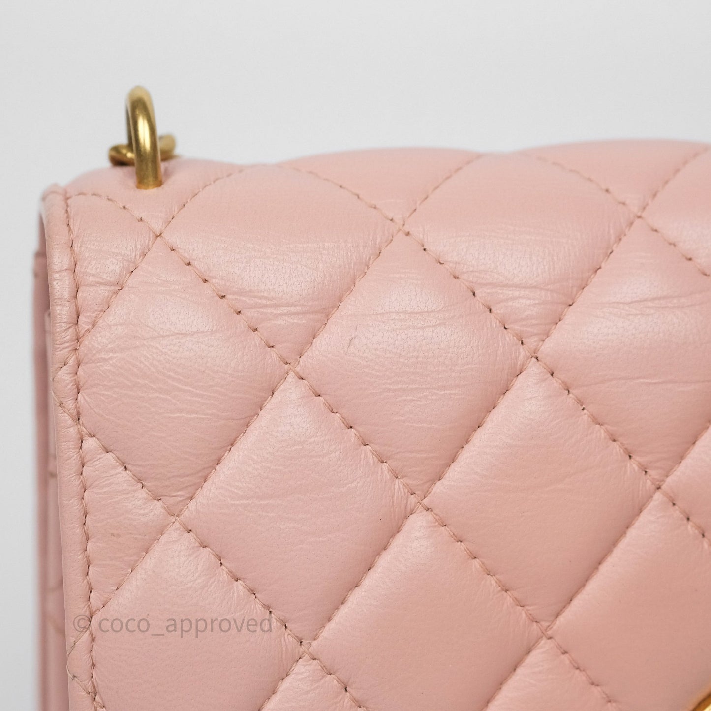 Chanel Camellia Crush Wallet on Chain WOC Pink Lambskin Aged Gold Hardware
