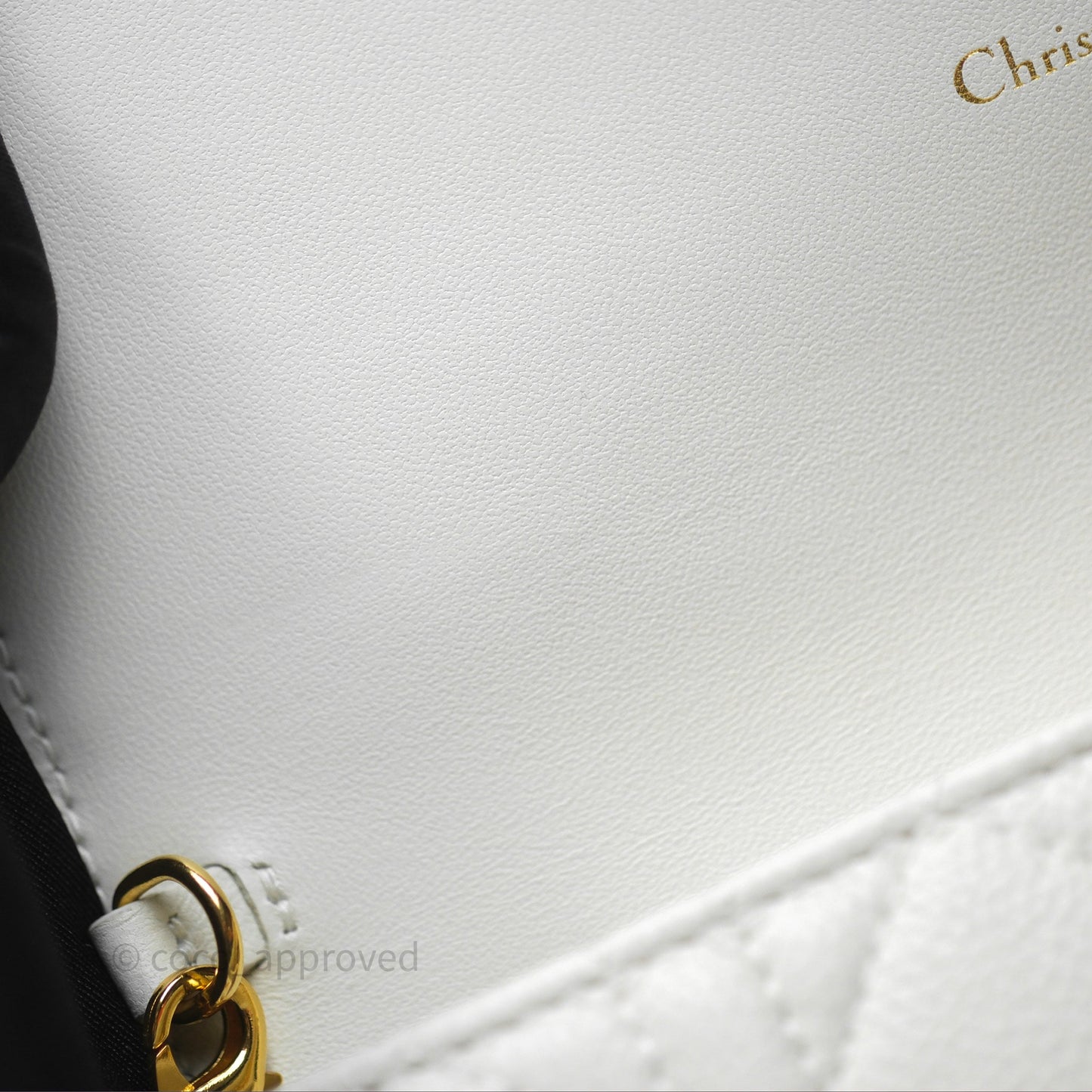 Dior Caro Pouch with Chain Latte Supple Cannage Calfskin
