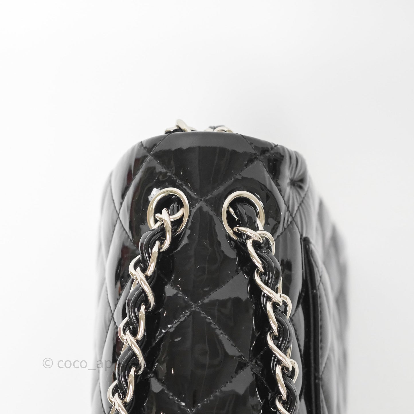 Chanel Jumbo Double Flap Black Patent Silver Hardware⁣⁣