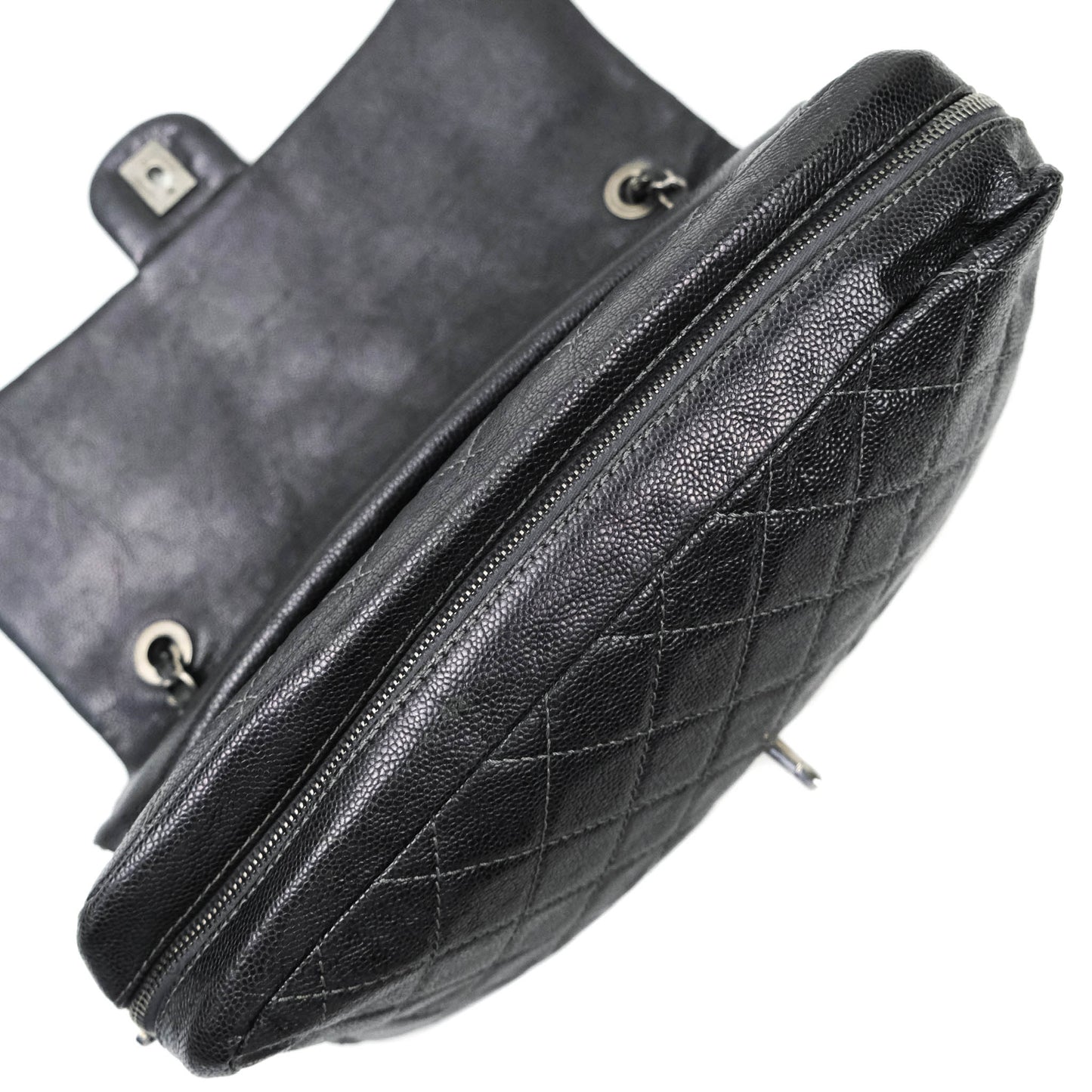 Chanel Jumbo Easy Flap Bag Caviar Dark Grey Ruthenium Hardware