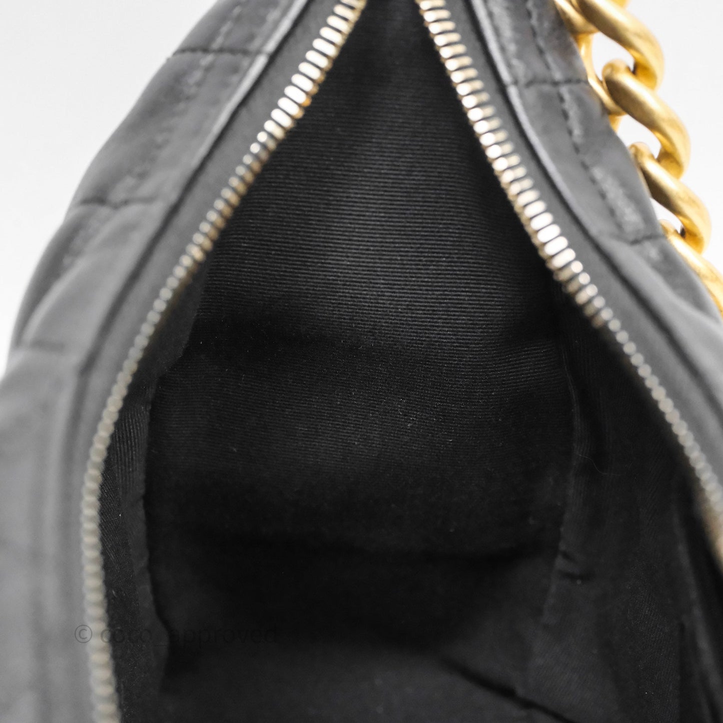 Chanel Small Quilted Trendy Double Pocket Hobo Black Lambskin Gold Hardware