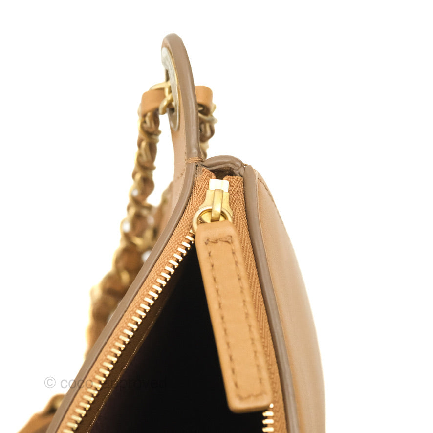 Chanel Flap Waist Bag with Leather & Tweed Coin Purses Dark Beige Calfskin
