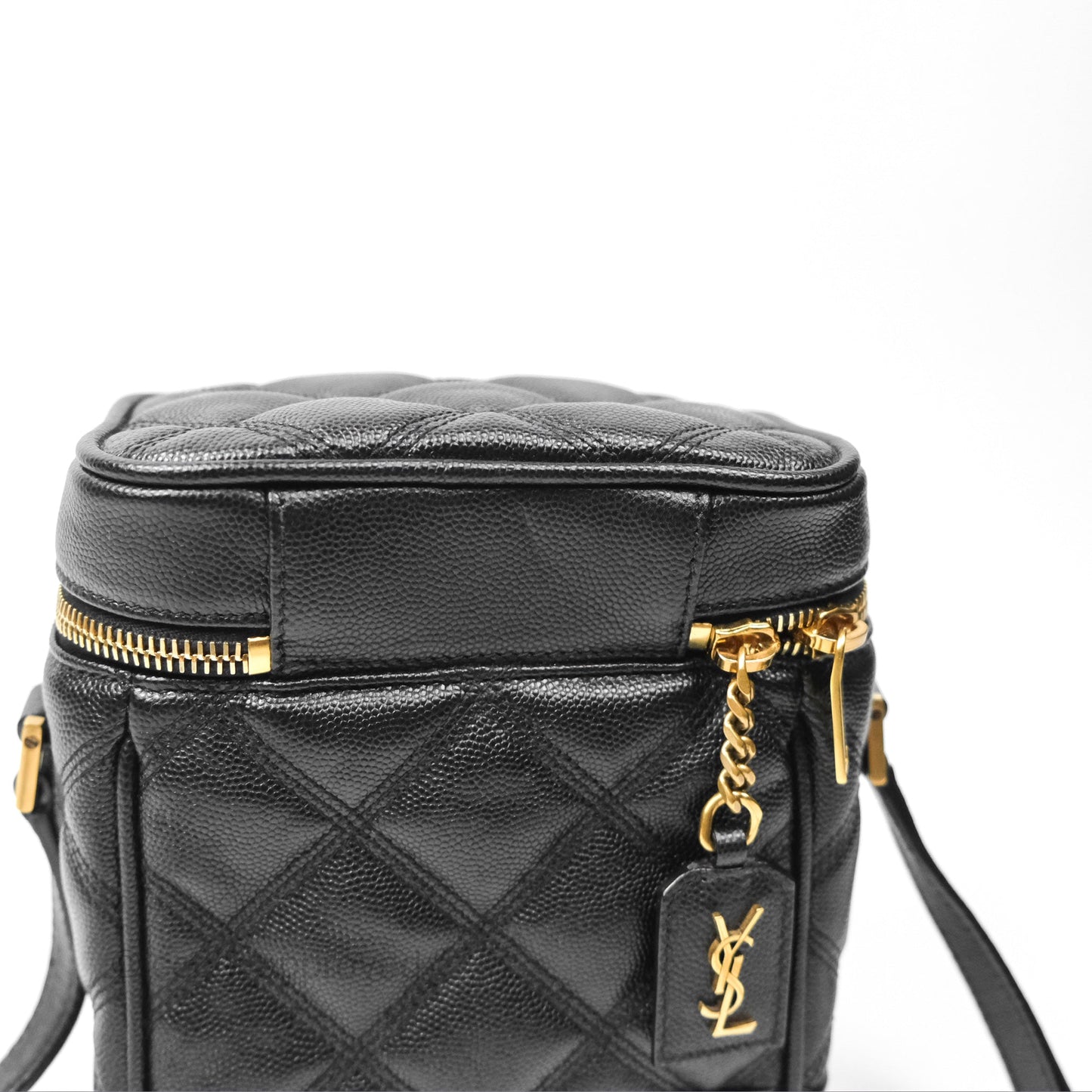 Saint Laurent 80's Vanity Bag Quilted Black Grained Calfskin