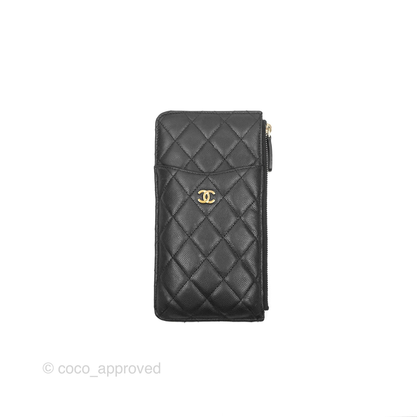 Chanel Classic Long Wallet Pouch Black Caviar