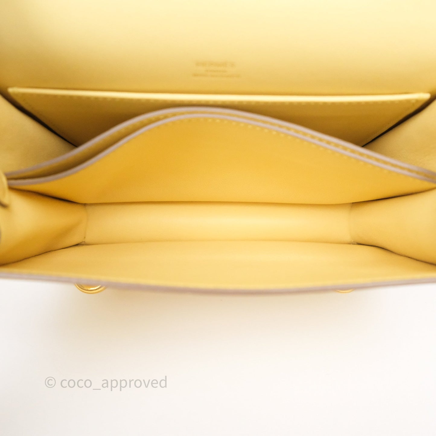 Hermès Roulis Mini 18 Jaune Poussin 1Z Swift Gold Hardware