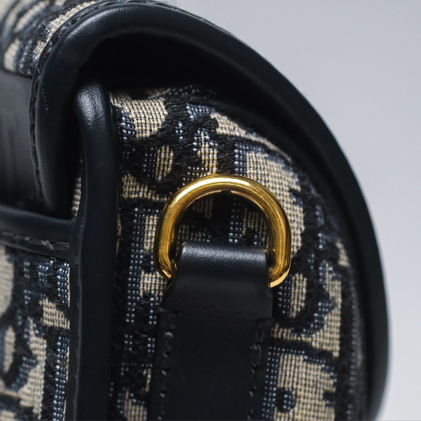Christian Dior Medium Bobby Bag Blue Oblique Jacquard Canvas