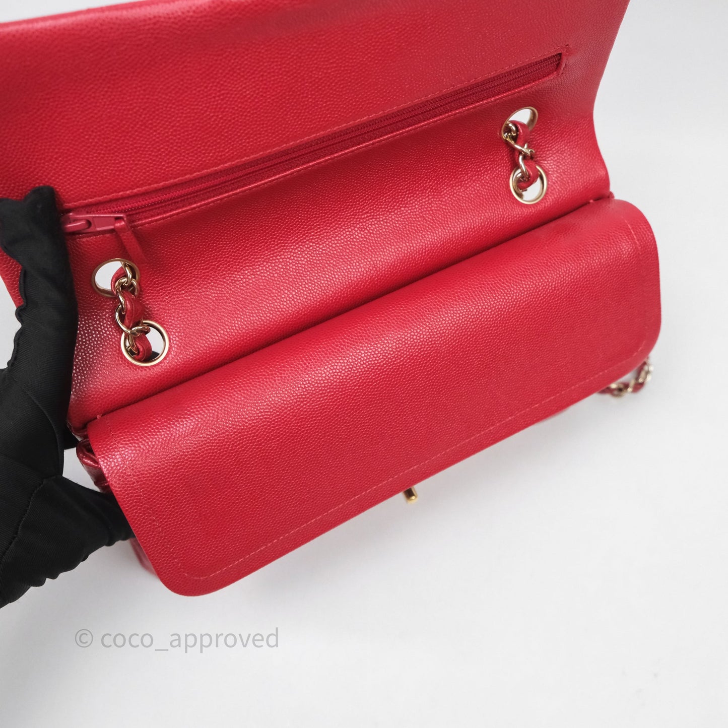 Chanel Classic M/L Medium Flap Quilted Red Caviar Gold Hardware