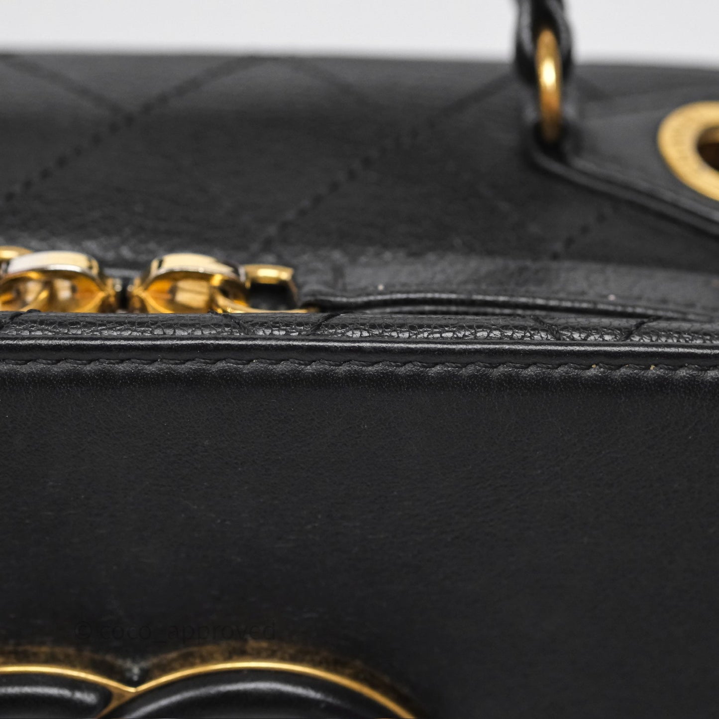 Chanel Coco Curve Vanity Black Calfskin & Goatskin Antique Gold Hardware