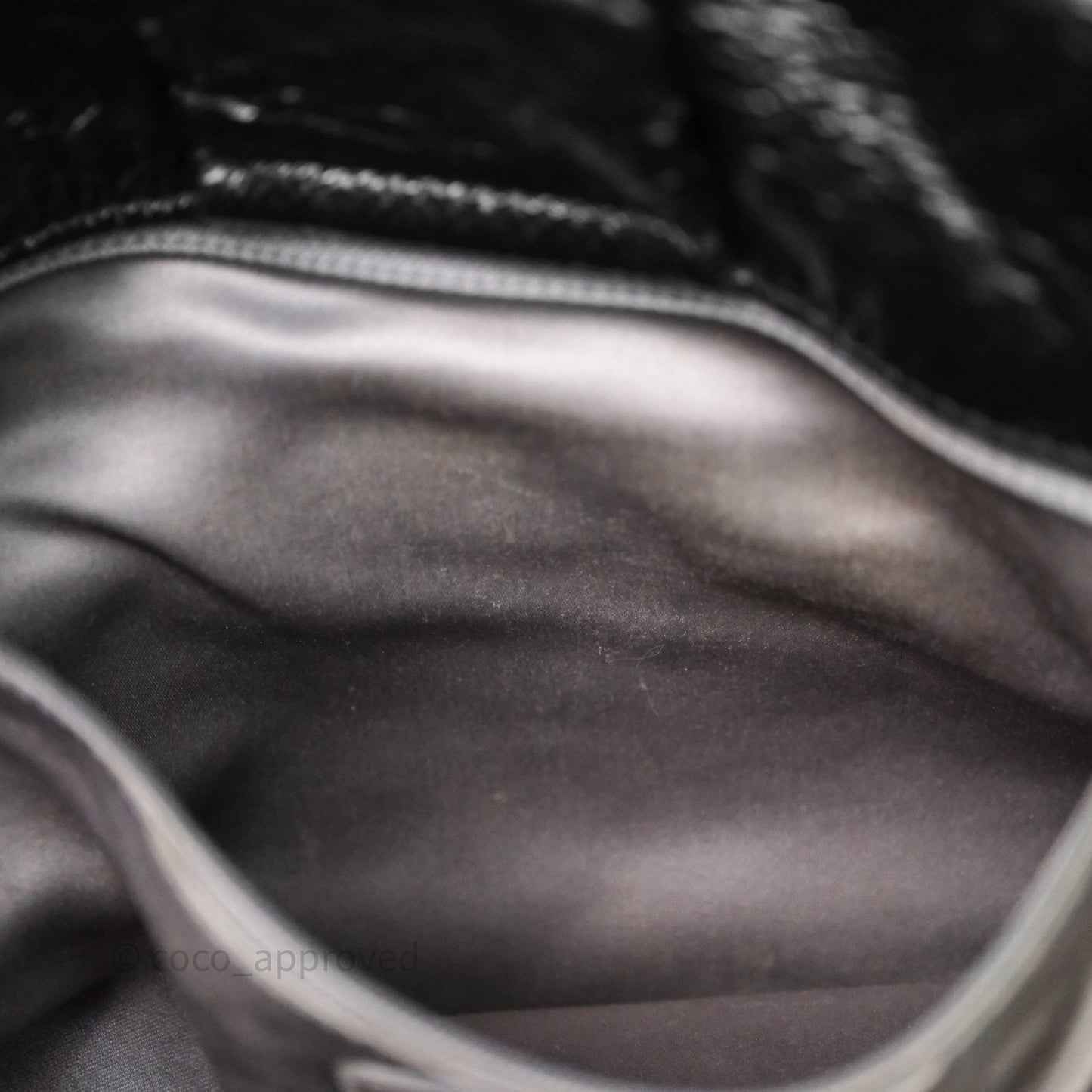 Chanel Black Vinyl Graphic Edge Flap Bag Silver Hardware⁣⁣