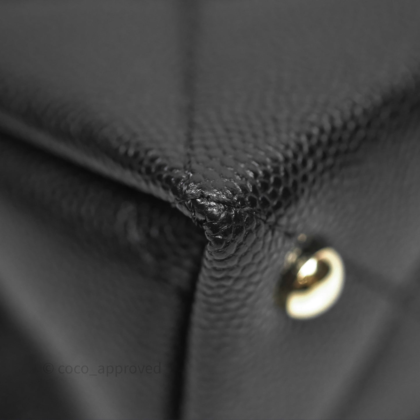 Chanel Quilted Small Top Handle Flap Bag Black Caviar Gold Hardware