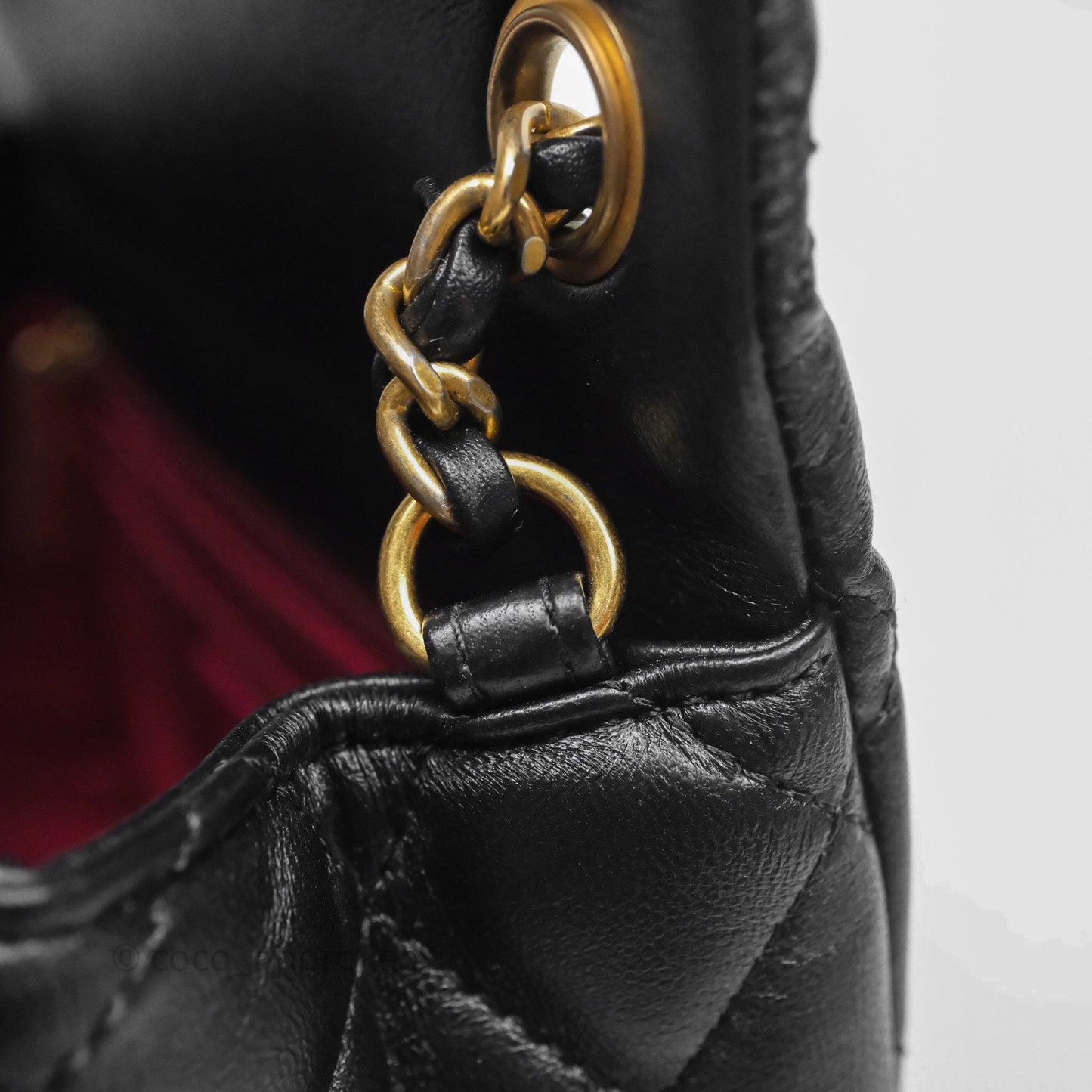 Chanel Romance Mini Square Flap Black Lambskin Aged Gold Hardware