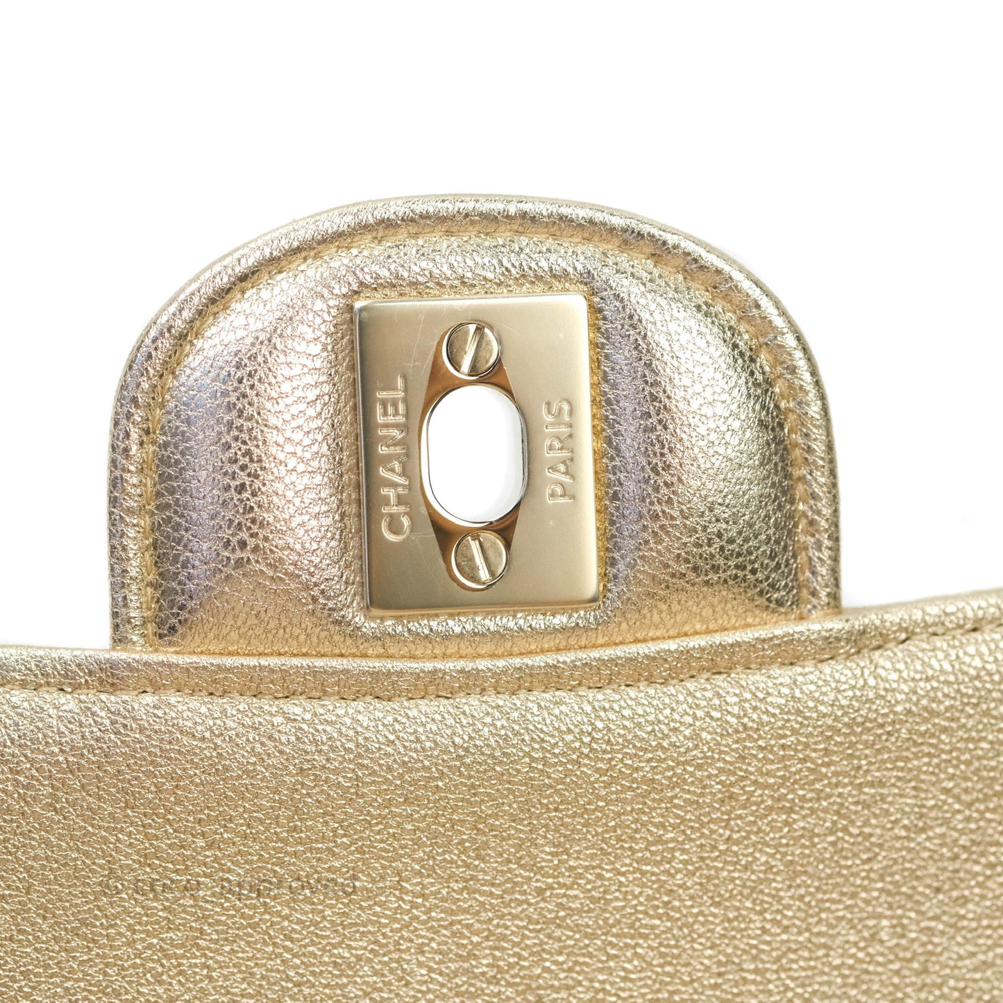 Chanel Classic Quilted Mini Square Gold Lambskin Gold Hardware 21P