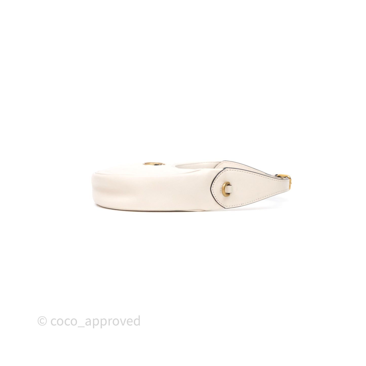 Gucci GG Marmont Half Moon-shaped Hobo Bag White