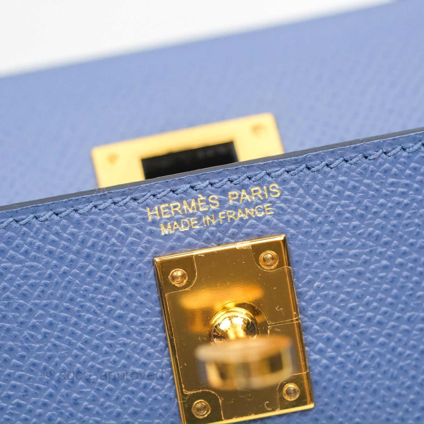 Hermès Mini Kelly II Bleu Brighton Epsom Gold Hardware