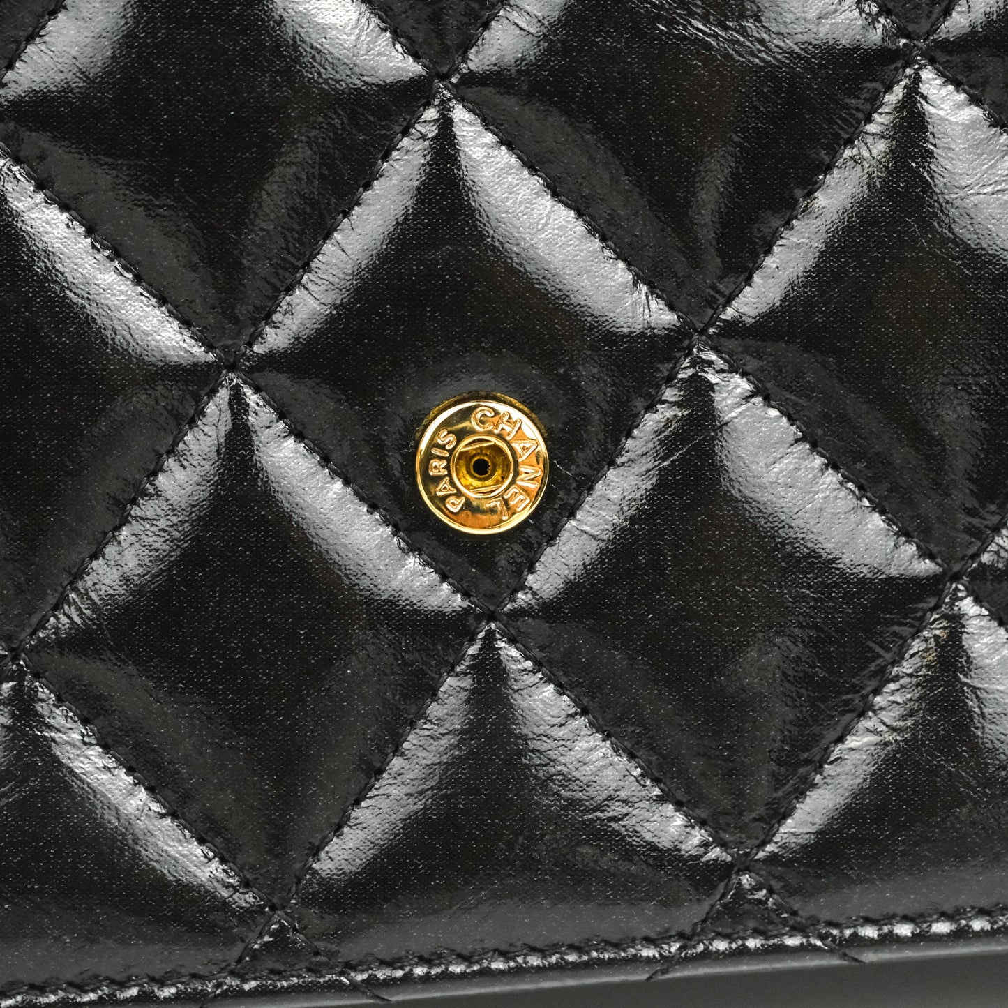Chanel Quilted Reissue WOC Black Glazed Crumpled Calfskin Aged Gold Hardware