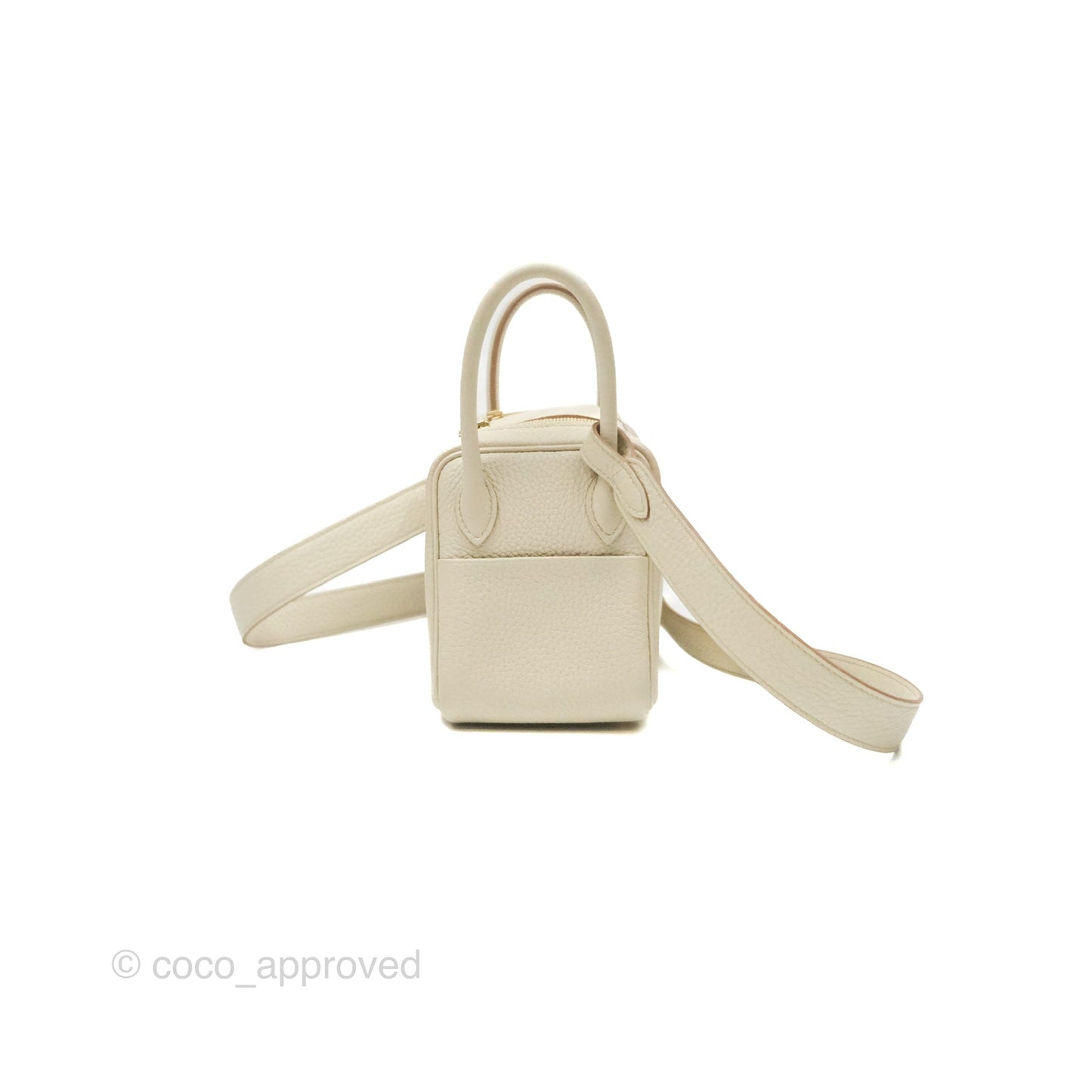 Hermès Mini Lindy 20 Beton Clemence Gold Hardware