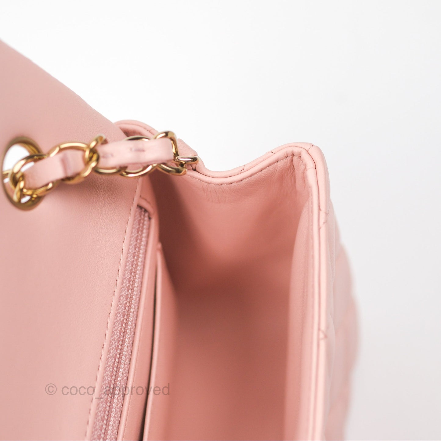 Chanel Quilted Mini Rectangular Flap Baby Pink Lambskin Gold Hardware