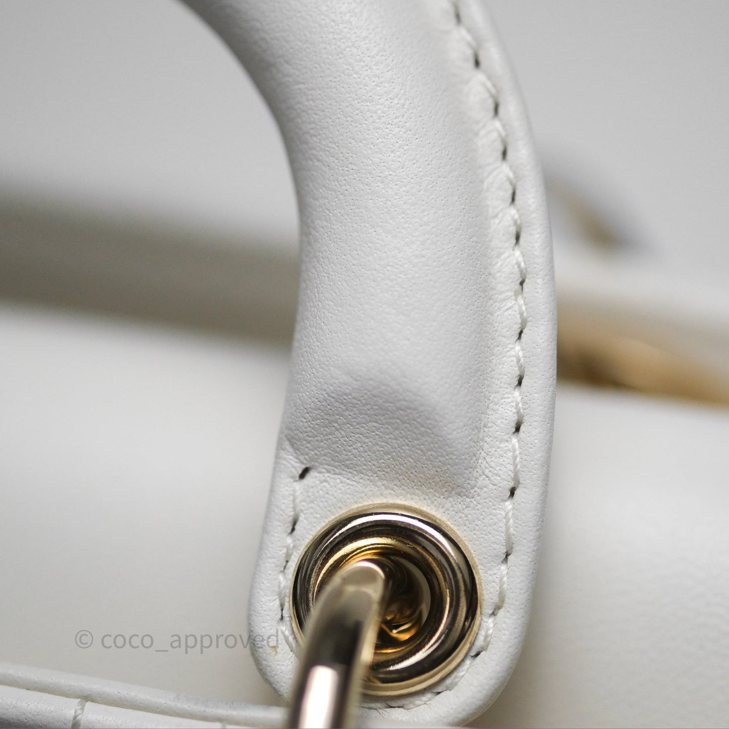 Christian Dior Micro Lady D-Joy Bag Latte Lambskin Cannage Gold Hardware
