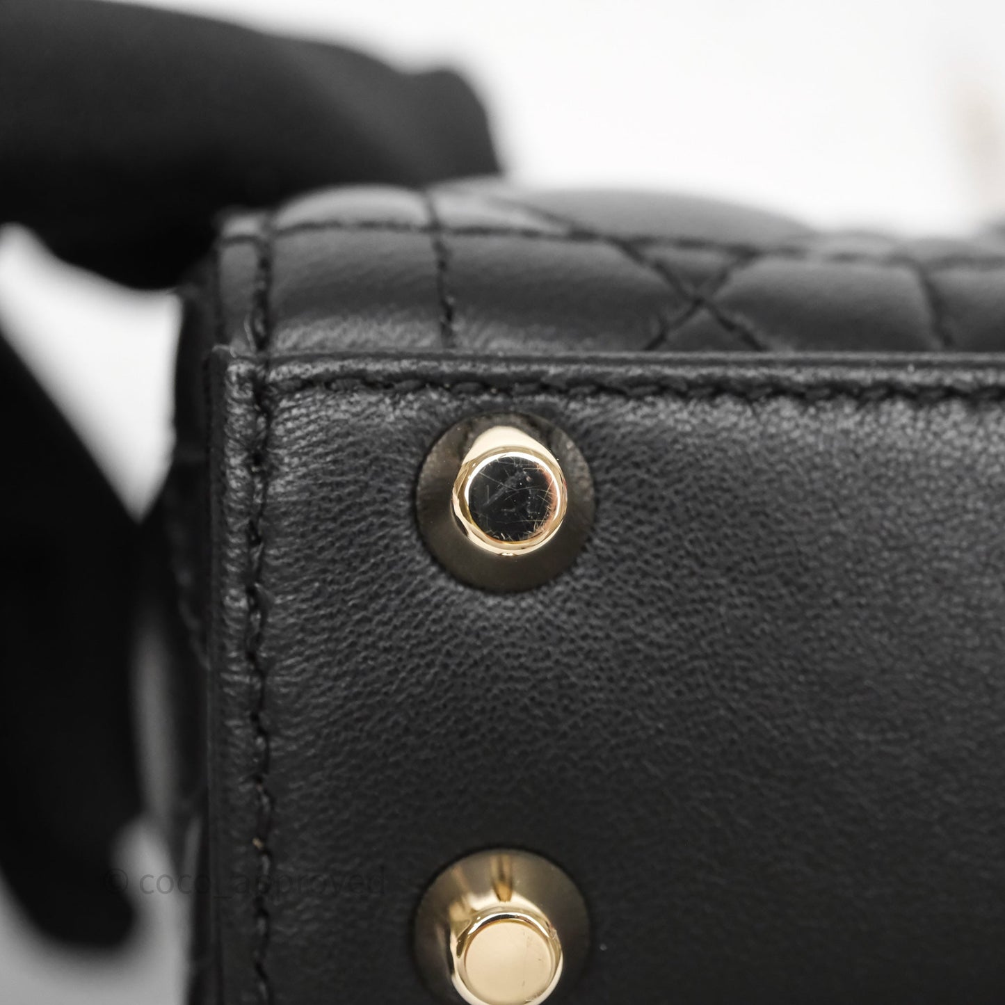 Christian Dior Micro Lady Dior Cannage Black Lambskin Gold Hardware