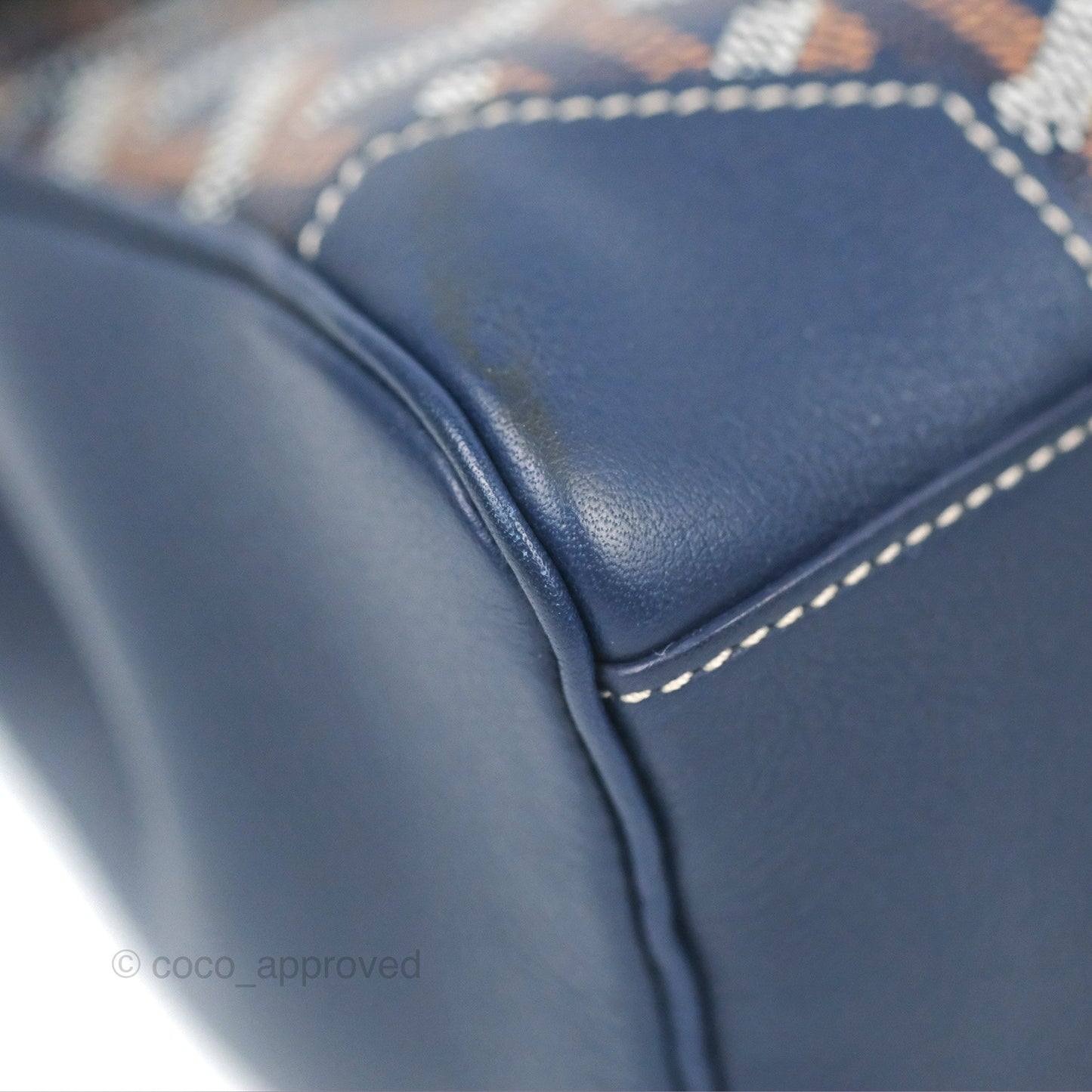 Goyard Saïgon Mini Bag Navy Goyardine Canvas/Chevroches Calfskin