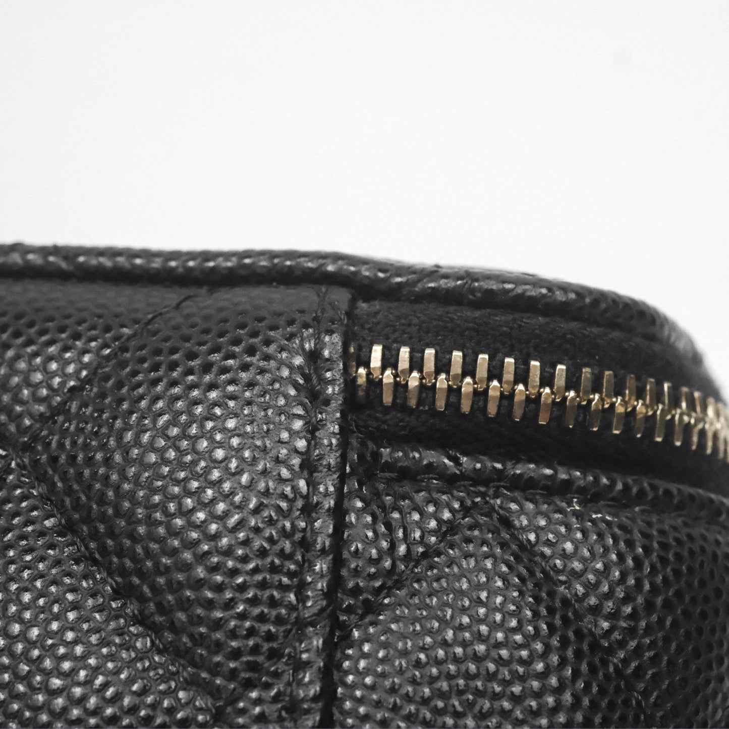 Chanel Vanity Rectangular With Chain Black Caviar Gold Hardware