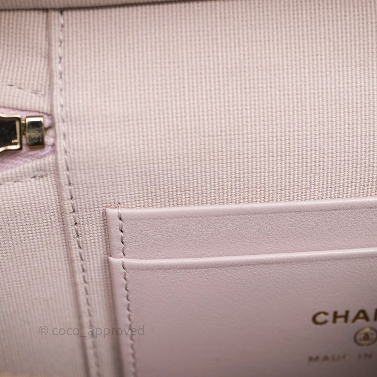Chanel Top Handle Long Vanity with Chain Lilac Caviar Gold Hardware