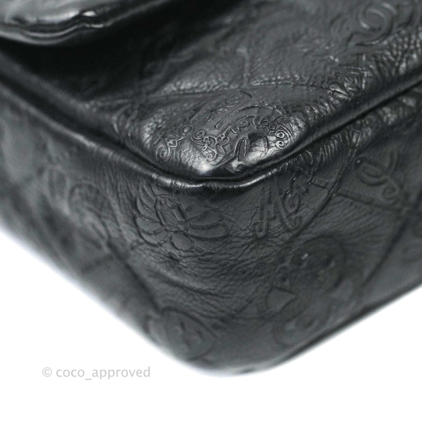 Chanel Small Embroidered Flap Bag Black Silver Hardware