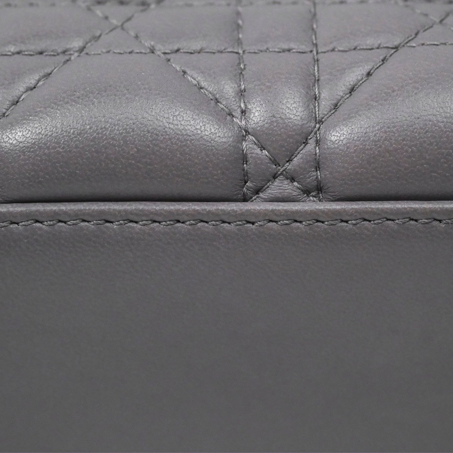 Christian Dior Mini Lady Dior Grey Lambskin Cannage Gold Hardware