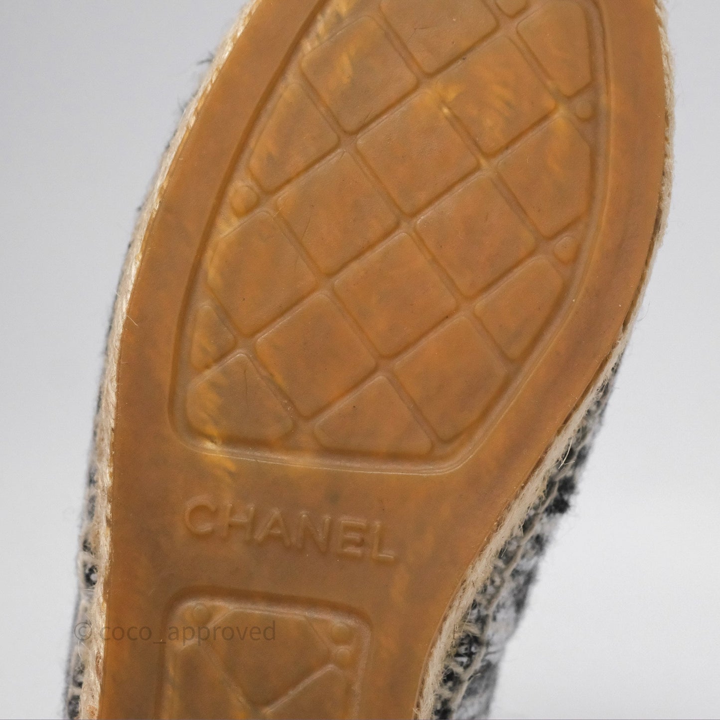 Chanel Espadrille Black Tweed Size 38