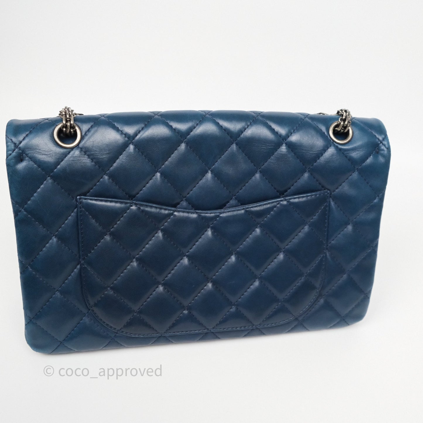 Chanel Reissue 227 Quilted Navy Lambskin Ruthenium Hardware