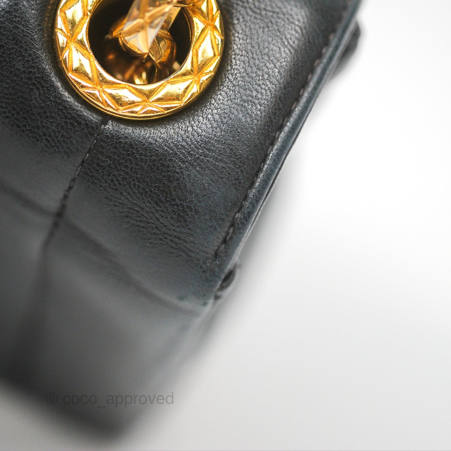 Chanel Vintage Mini Bijoux Chain Flap Black Lambskin Gold Hardware