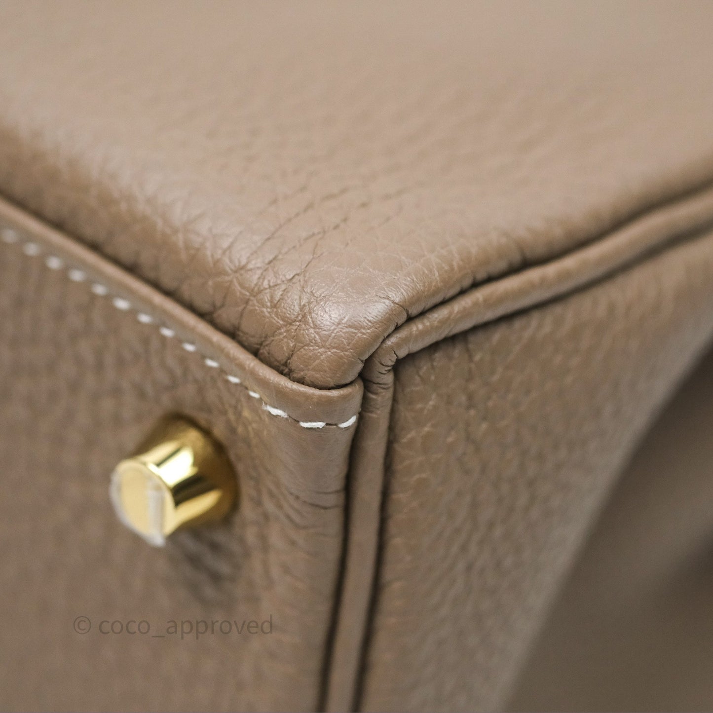 Hermès Kelly 25 Etoupe 18 Retourne Togo Gold Hardware