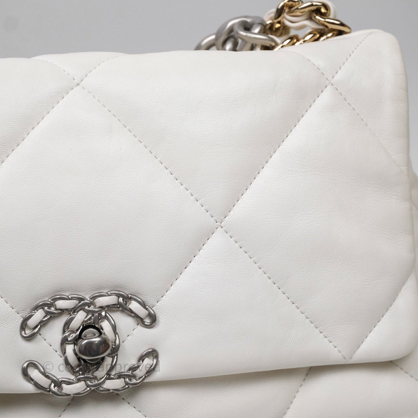 Chanel 19 Medium White Mixed Hardware