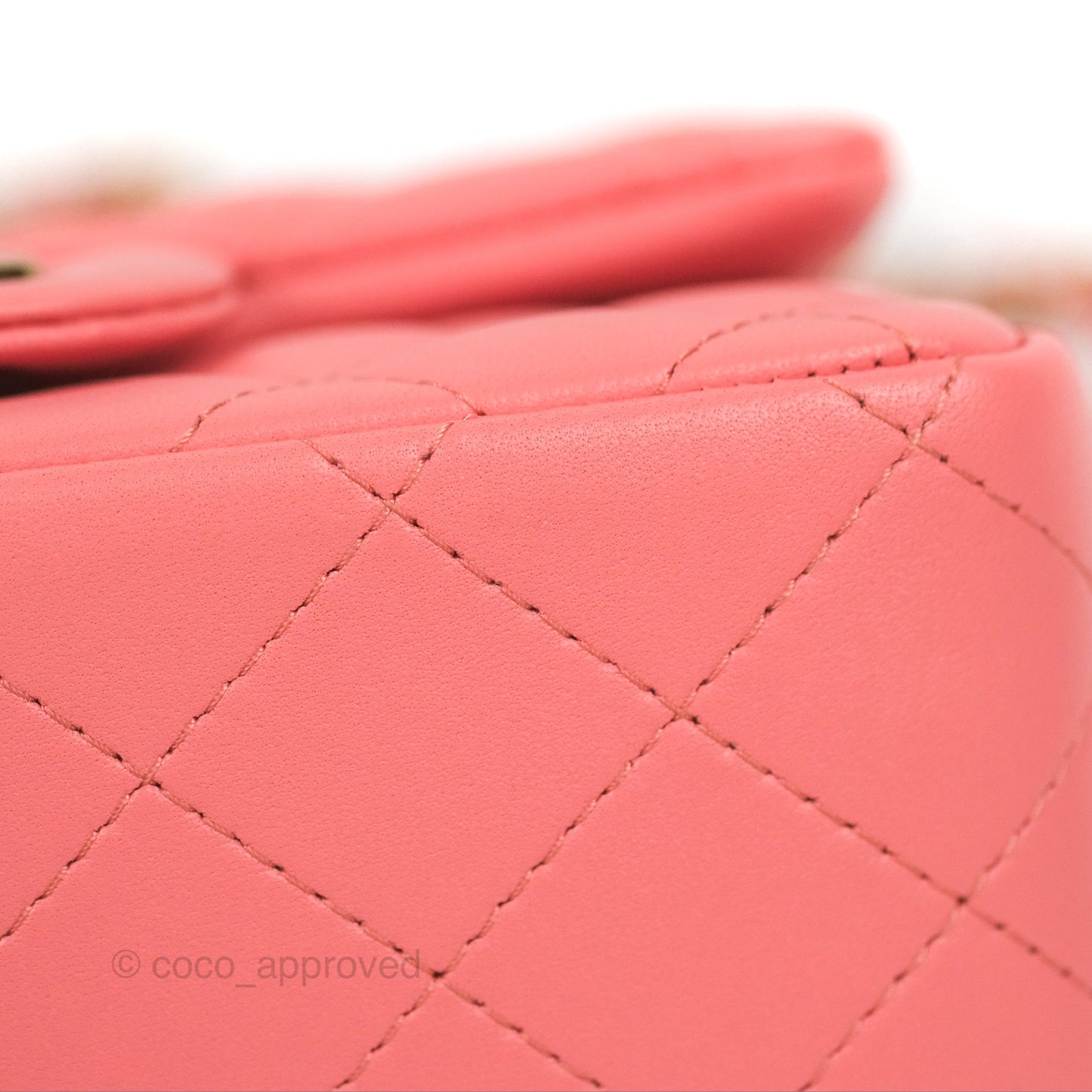 Chanel Quilted Mini Square Flap Pink Lambskin Gold Hardware