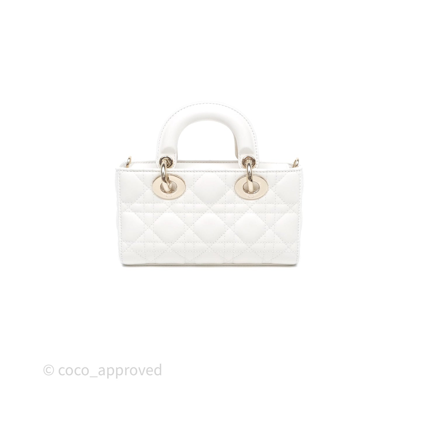 Christian Dior Mini Lady D-Joy White Light Gold Hardware