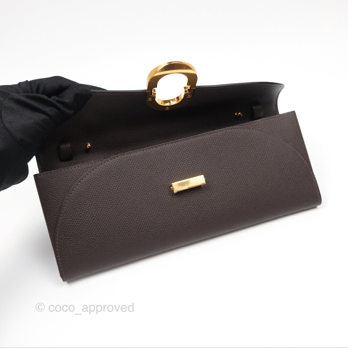 Hermès Maillon To Go Epsom Ebene 46 Gold Hardware