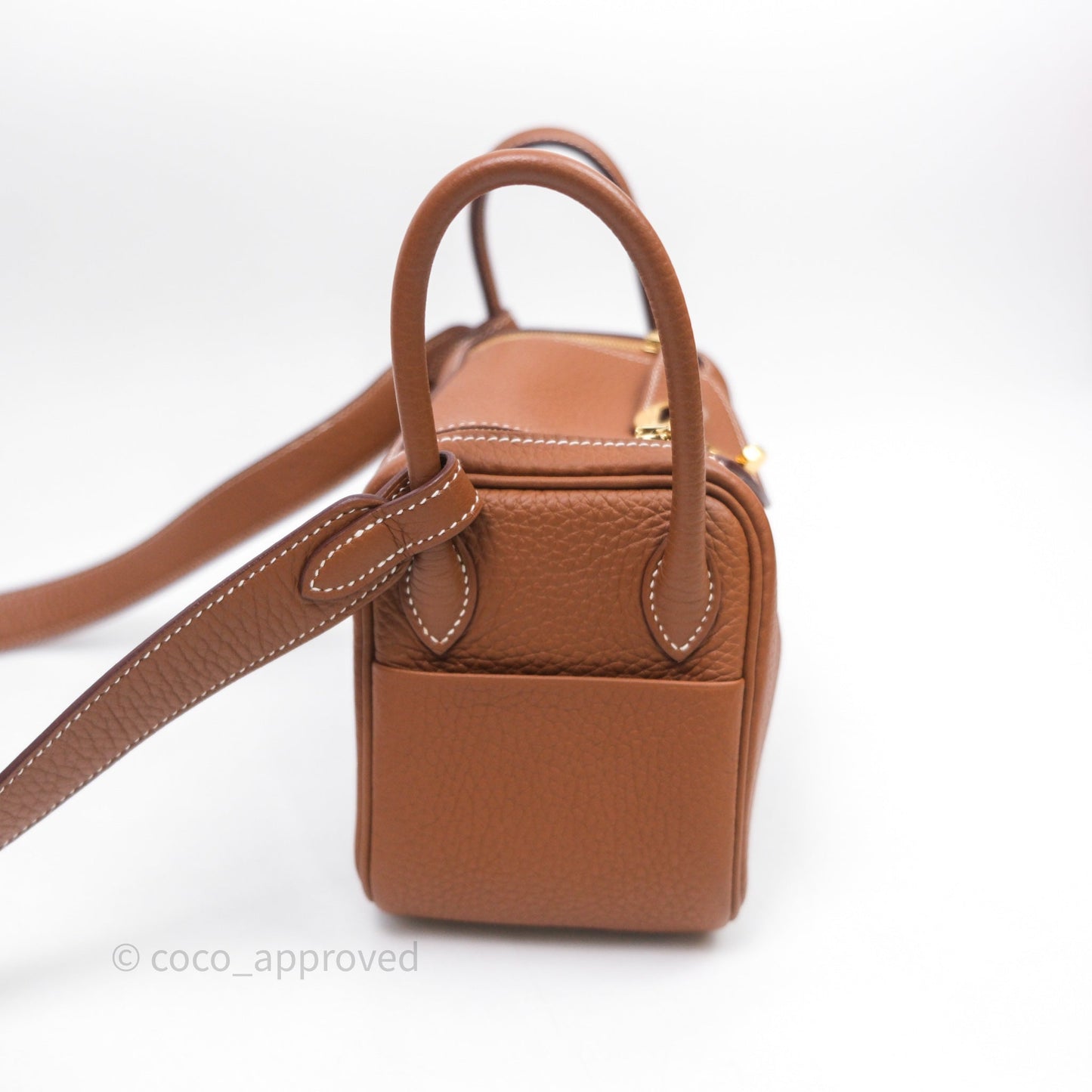 Hermès Mini Lindy 20 Gold Clemence Gold Hardware