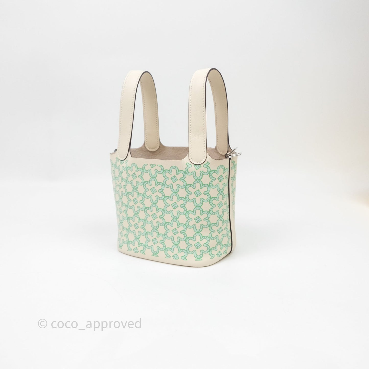 Hermès Micro Picotin 14 Lucky Daisy Nata I2 Vert Swift Palladium Hardware