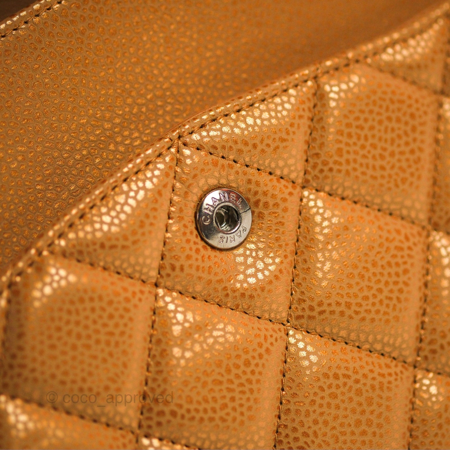 Chanel Quilted Maxi Double Flap Bronze Caviar Dark Silver Hardware
