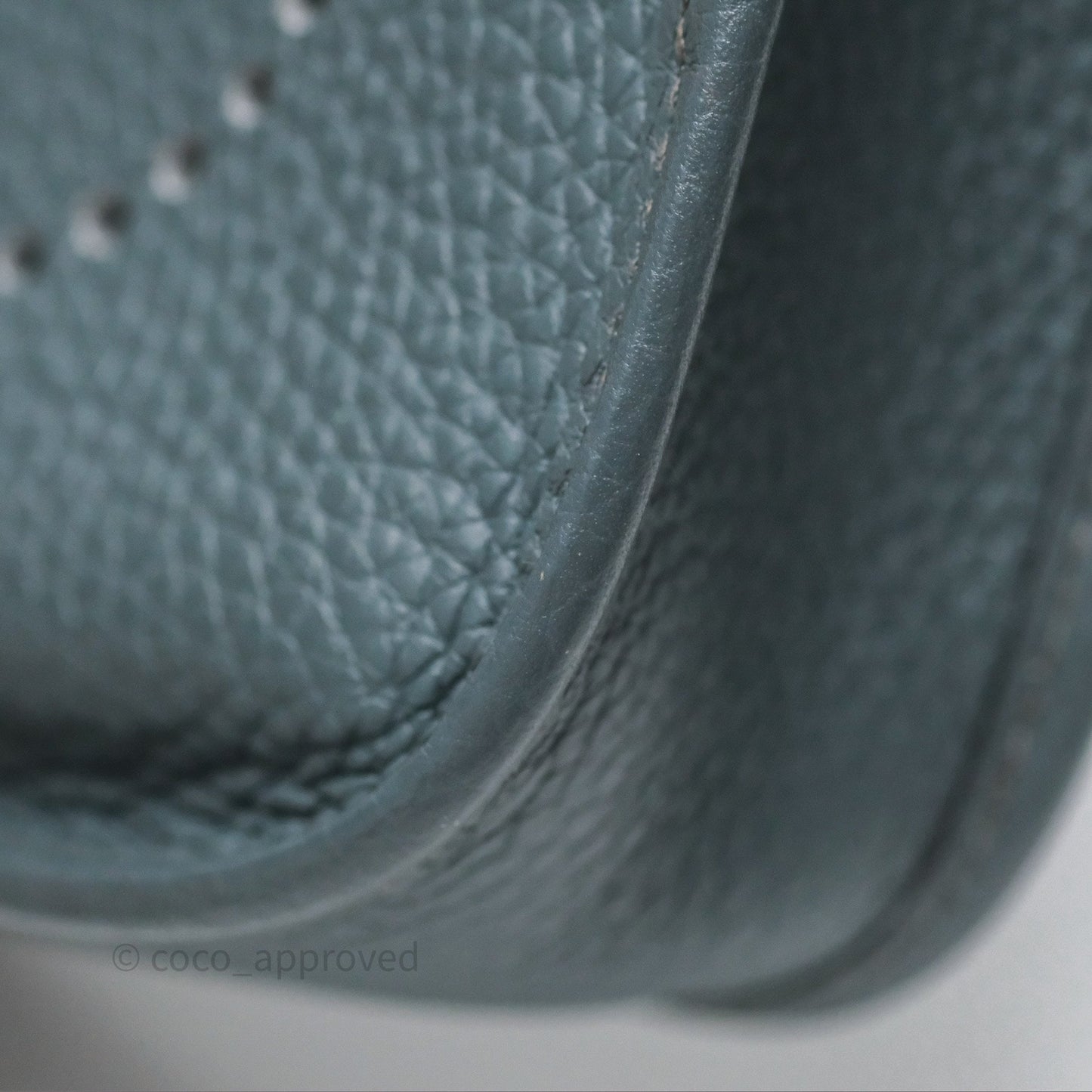 Hermès Mini Evelyne 16 Bleu Orage Y7 / Bleu Brume T0 Clemence Gold Hardware