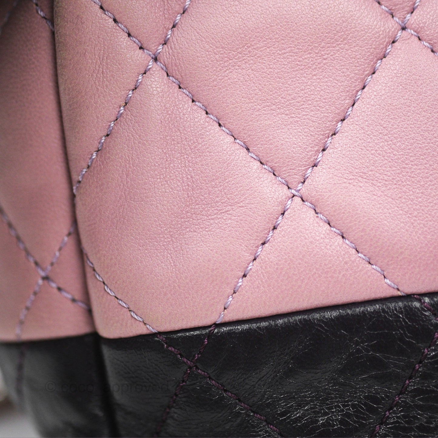 Chanel Medium Bicolor CC Chain Flap Pink/Black Lambskin Silver Hardware