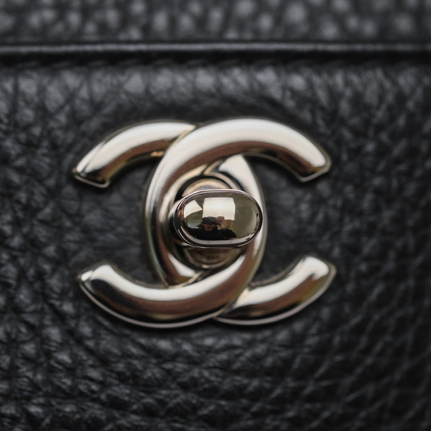 Chanel Executive Tote Bag Black Grained Calfskin Silver Hardware