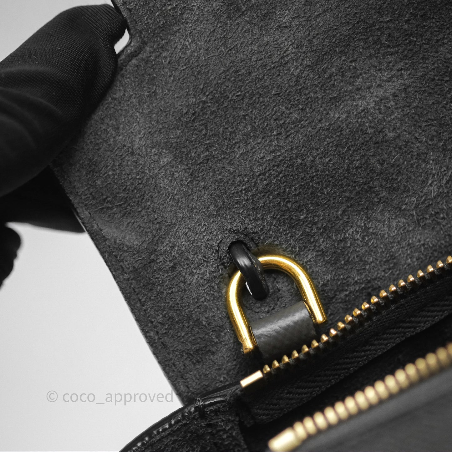 Celine Pico Belt Bag Grey Grained Calfskin Gold Hardware