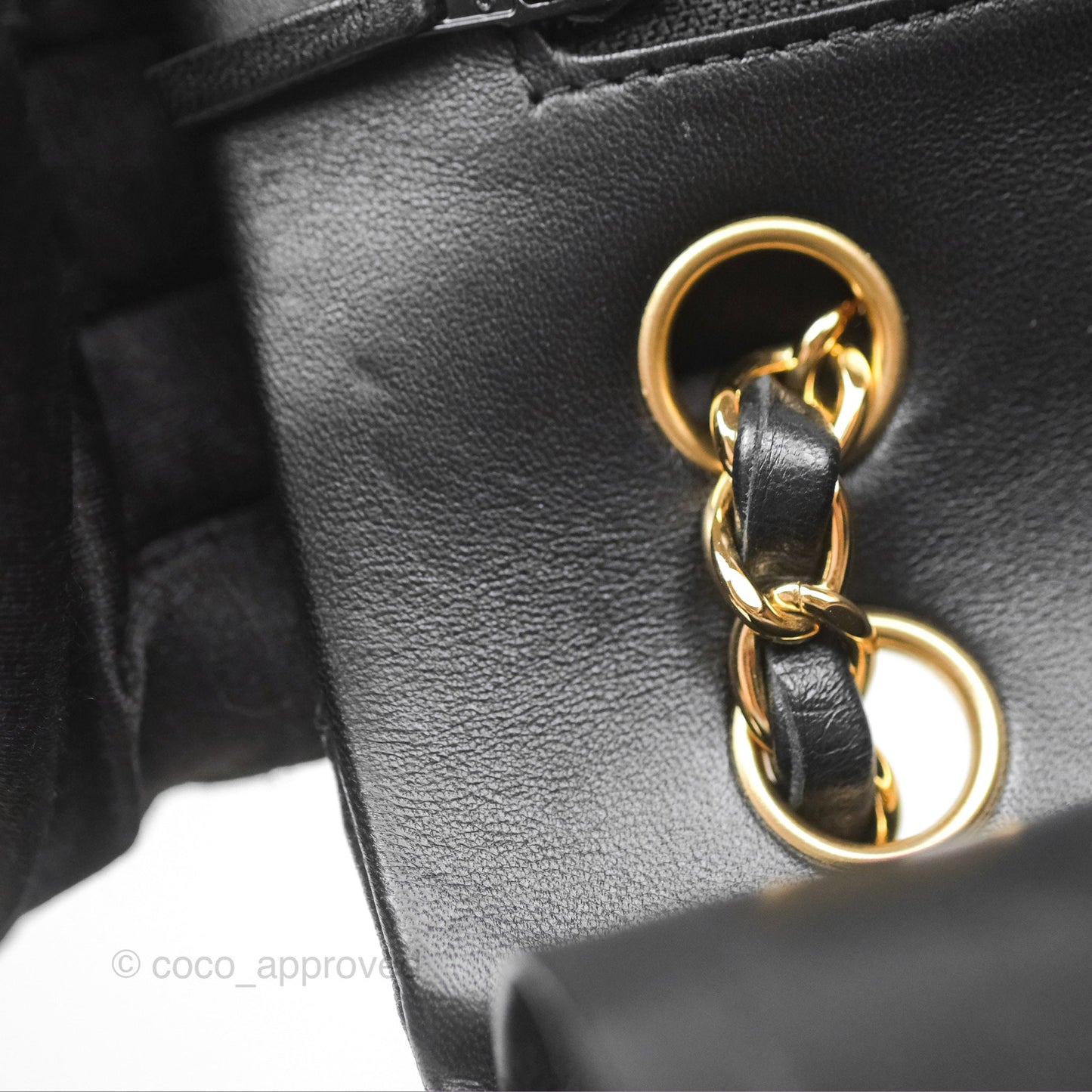 Chanel Classic M/L Medium Flap Quilted Black Lambskin Gold Hardware
