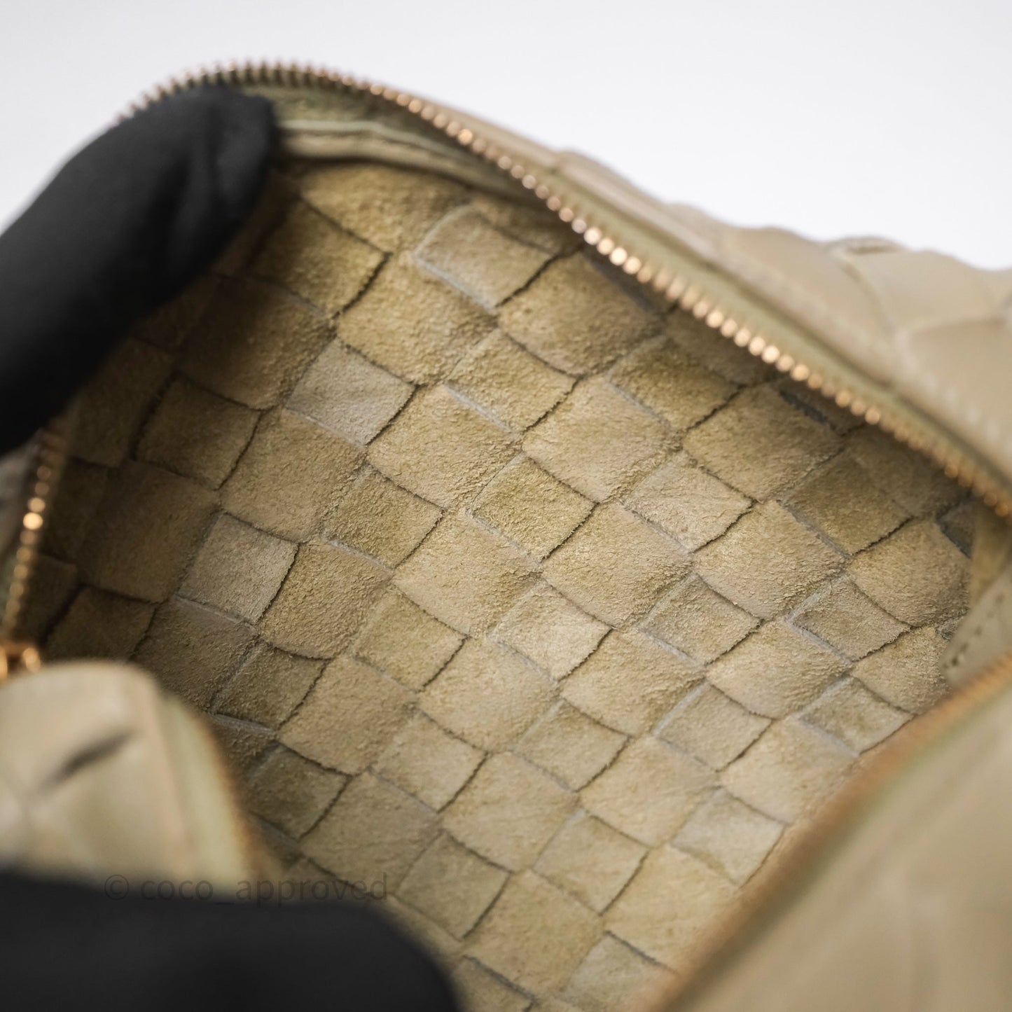 Bottega Veneta Mini Loop Camera Bag Intrecciato Lambskin Travertine