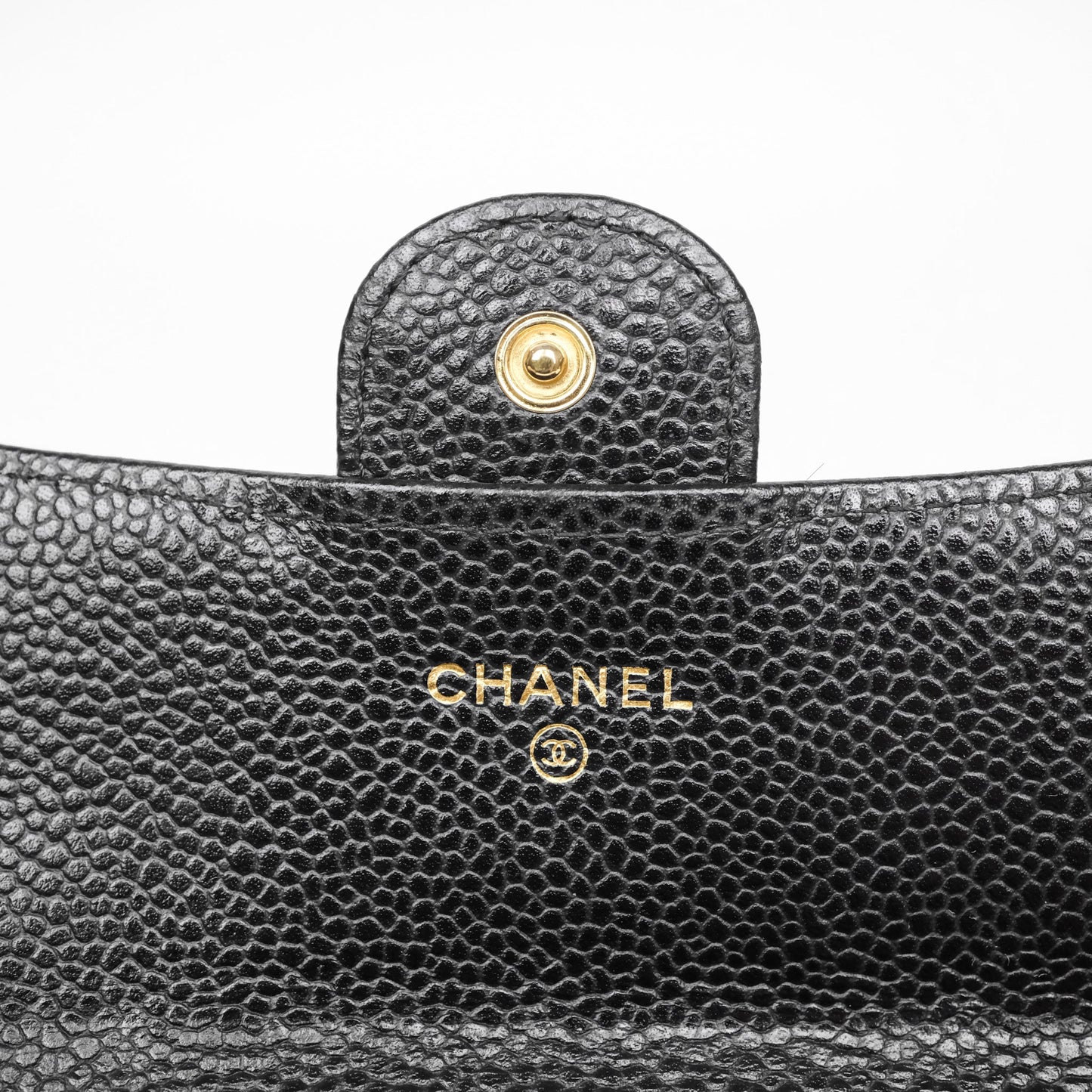 Chanel Quilted Classic Zip Long Wallet Black Caviar Gold Hardware